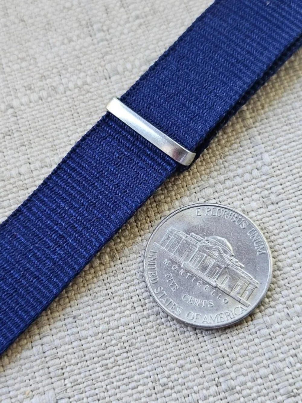 Navy Blue Canvas Strap for Watches Replacement Wristwatch Band Size Unbranded
